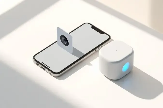 Aplicativo do fabricante para câmera de segurança Wi-Fi em cena conceitual moderna