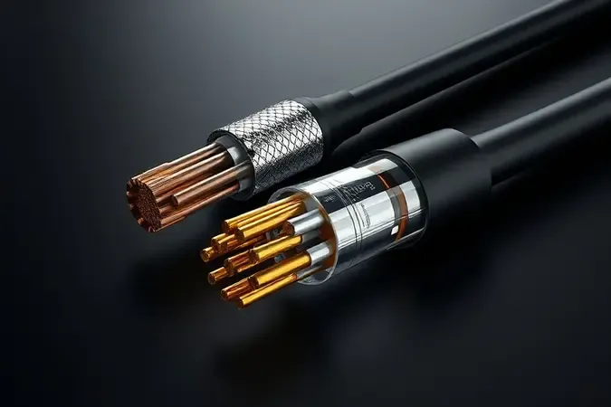 Corte transversal de cabo Cat6 blindado e não blindado mostrando pares trançados, blindagem metálica e revestimento.