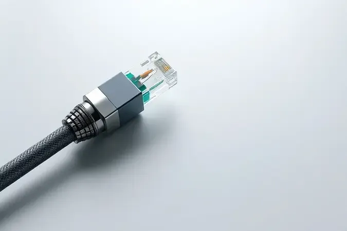 Comparación conceptual em 3D entre cabos de rede blindados com malla metálica e não blindados simples