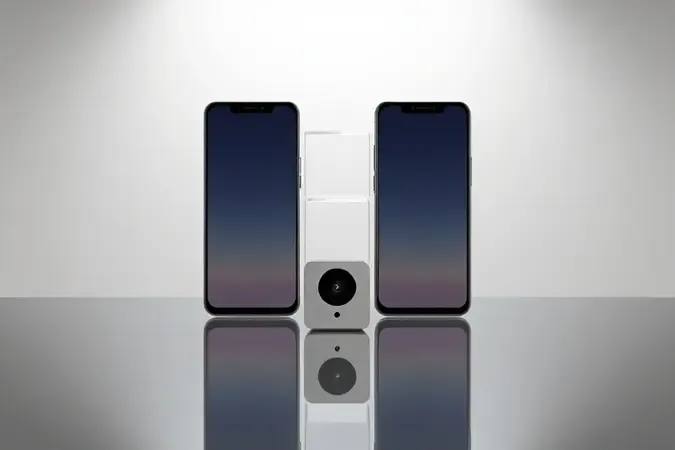 Comparação de aplicativos para câmeras de segurança Wi-Fi em cena 3D conceitual