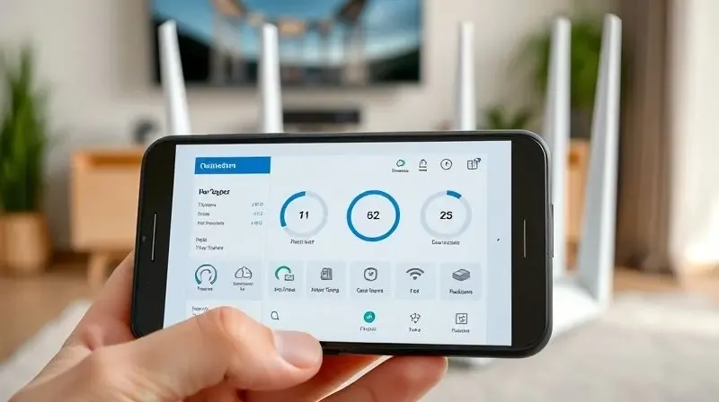 Configuração fácil do roteador Wi-Fi 6 via aplicativo móvel para gerenciamento simples e intuitivo.