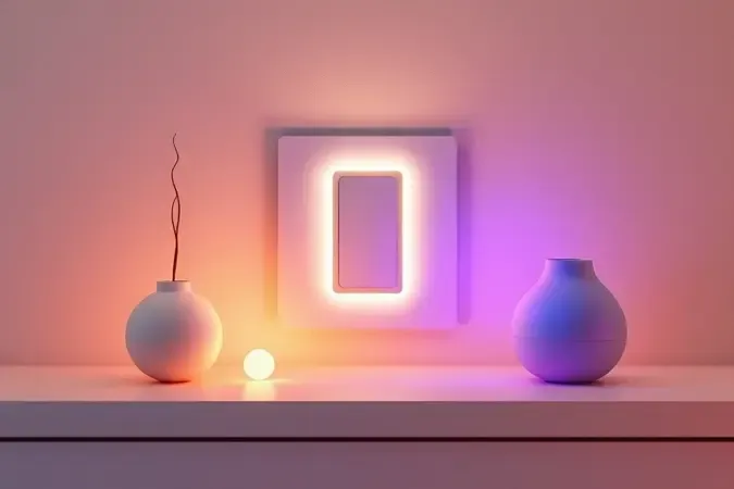 Ilustração conceitual 3D de configuração de cenas de automação com assistente de voz