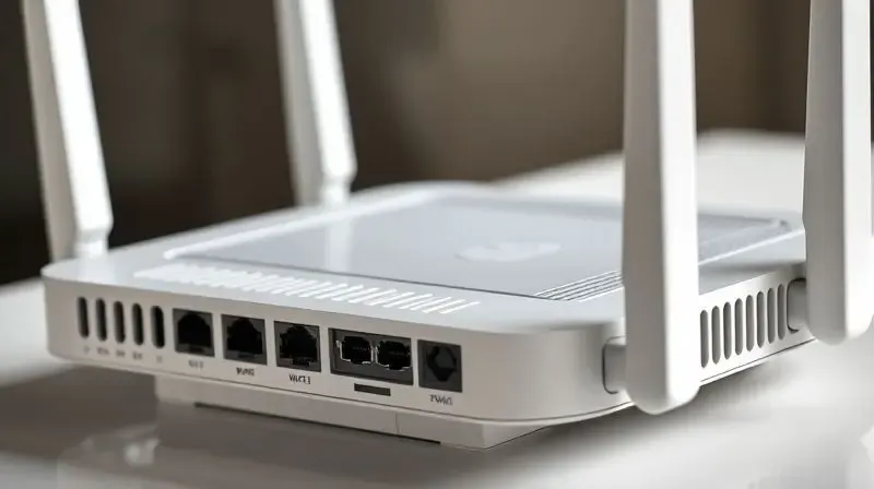 Especificações técnicas do roteador Wi-Fi 6: portas e antenas em destaque para conectividade avançada.