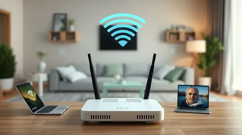 Rede Dual Band em roteador Wi-Fi com frequências 2.4 GHz e 5 GHz para cobertura otimizada