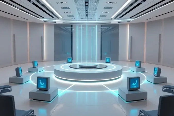 Gestão centralizada de rede empresarial con hub central y puntos de acceso conectados