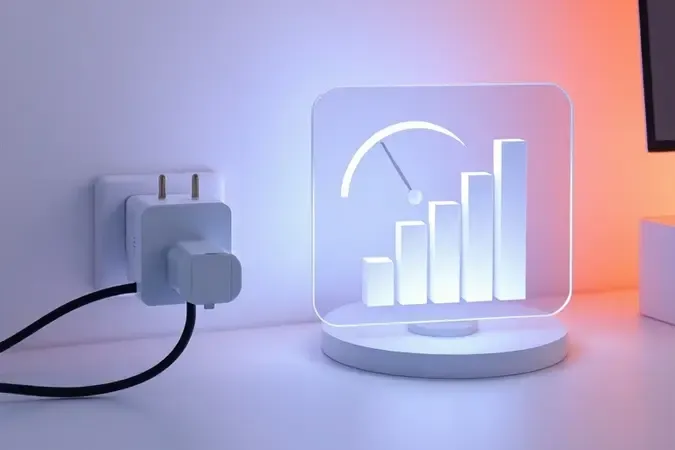 Monitoramento de consumo de energia com tomada inteligente em visual conceitual