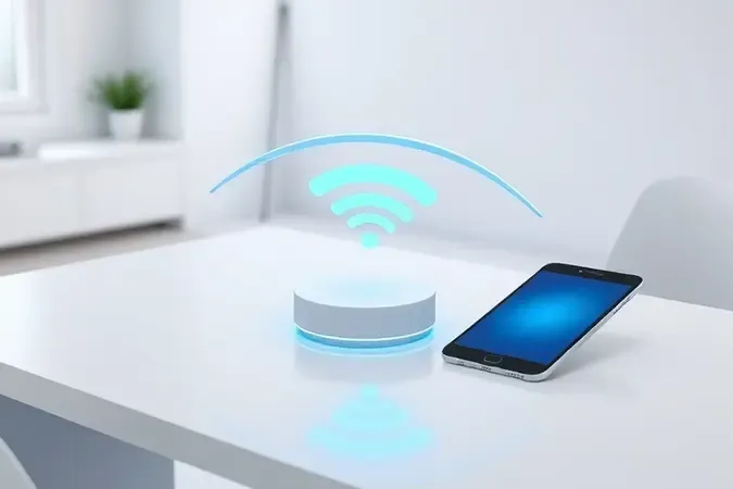 Rede Wi-Fi mesh conectando dispositivos modernos a um ponto de acesso minimalista
