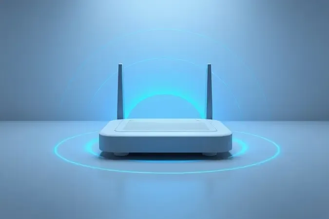 Roteador Wi-Fi 7 gerando ondas de conectividade em cena conceitual moderna em 3D