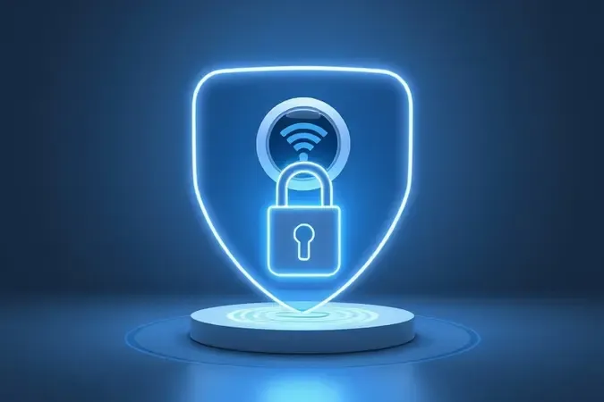Privacidade e proteção de dados no monitoramento Wi-Fi com cadeado e escudo conceituais