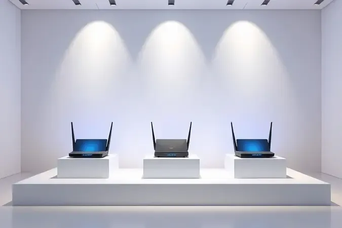 Comparativa conceitual dos tipos de roteador single band, dual band e tri band sobre bases neutras