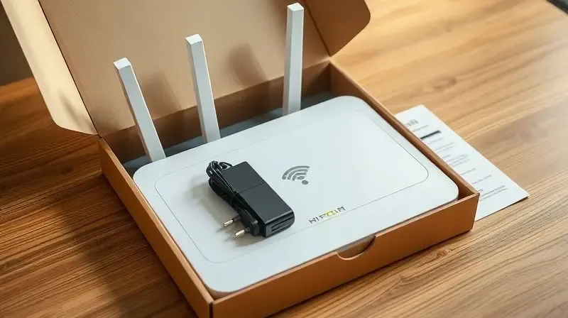 Unboxing do roteador Intelbras RX 1500 revelando acessórios e componentes essenciais.