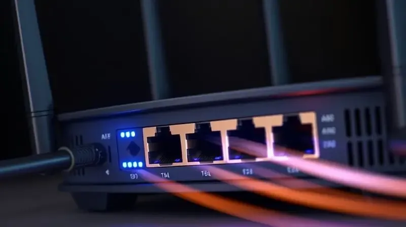 Portas Gigabit Ethernet em roteador Wi-Fi para velocidades de internet ultrarrápidas